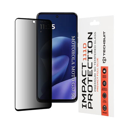 Techsuit Privacy képernyővédő fólia Motorola Moto G47 / G37 Power / G37 készülékekhez, edzett üveg, teljes ragasztó, 111D
