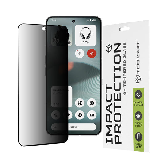 Techsuit Privacy képernyővédő fólia Nothing Phone (3) készülékhez, edzett üveg, teljes ragasztó, 111D