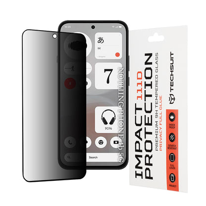 Techsuit Privacy képernyővédő fólia Nothing Phone (4b) készülékhez, edzett üveg, teljes ragasztó, 111D