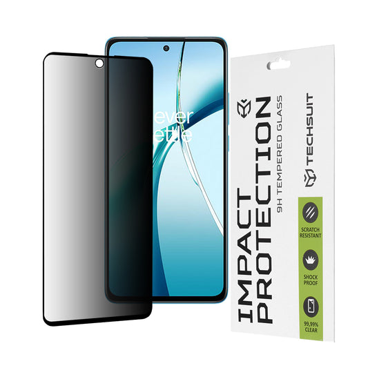 Techsuit Privacy képernyővédő fólia OnePlus Nord CE4 Lite készülékhez, edzett üveg, teljes ragasztó, 111D