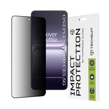 Techsuit Privacy képernyővédő fólia OnePlus Nord CE5 készülékhez, edzett üveg, teljes ragasztó, 111D