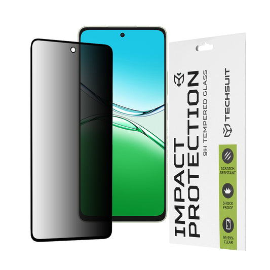 Techsuit Privacy képernyővédő fólia Oppo A5 Pro 4G / A5 Pro készülékhez, edzett üveg, teljes ragasztó, 111D