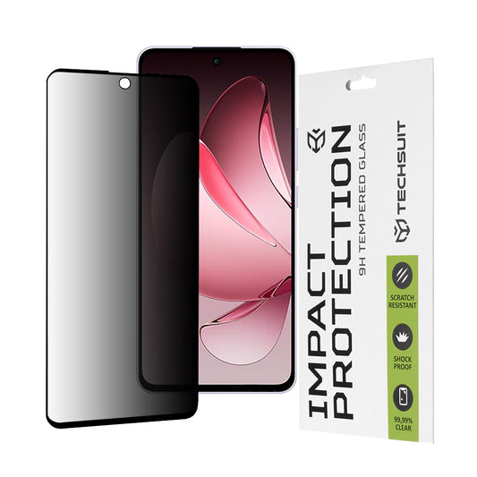 Techsuit Privacy képernyővédő fólia Oppo Reno13 FS 5G / Reno13 F 4G / Reno13 F készülékekhez, edzett üveg, teljes ragasztó, 111D