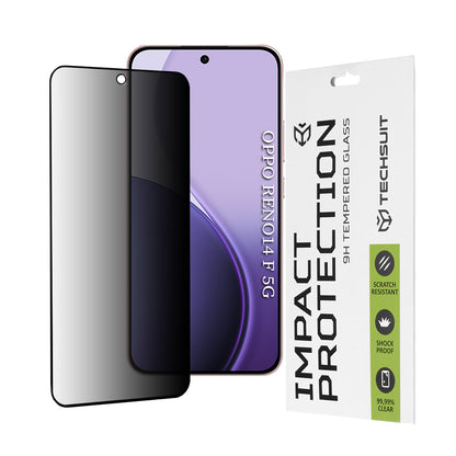 Techsuit Privacy képernyővédő fólia Oppo Reno14 FS 5G / Reno14 F készülékhez, edzett üveg, teljes ragasztó, 111D