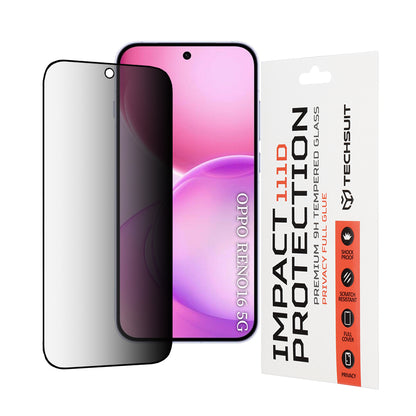 Techsuit Privacy képernyővédő fólia Oppo Reno16 / Reno16 Pro készülékhez, edzett üveg, teljes ragasztó, 111D