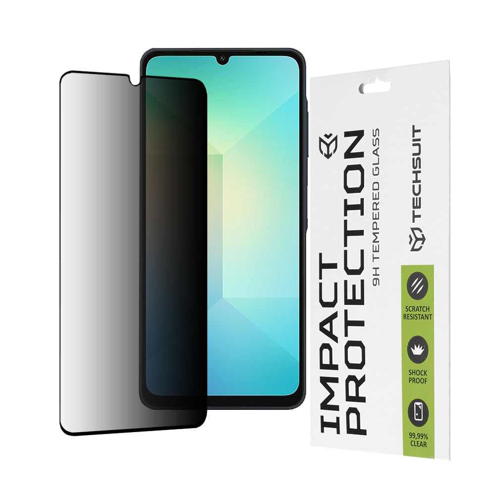 Techsuit Privacy képernyővédő fólia Samsung Galaxy A06 A065 készülékhez, edzett üveg, teljes ragasztó, 111D