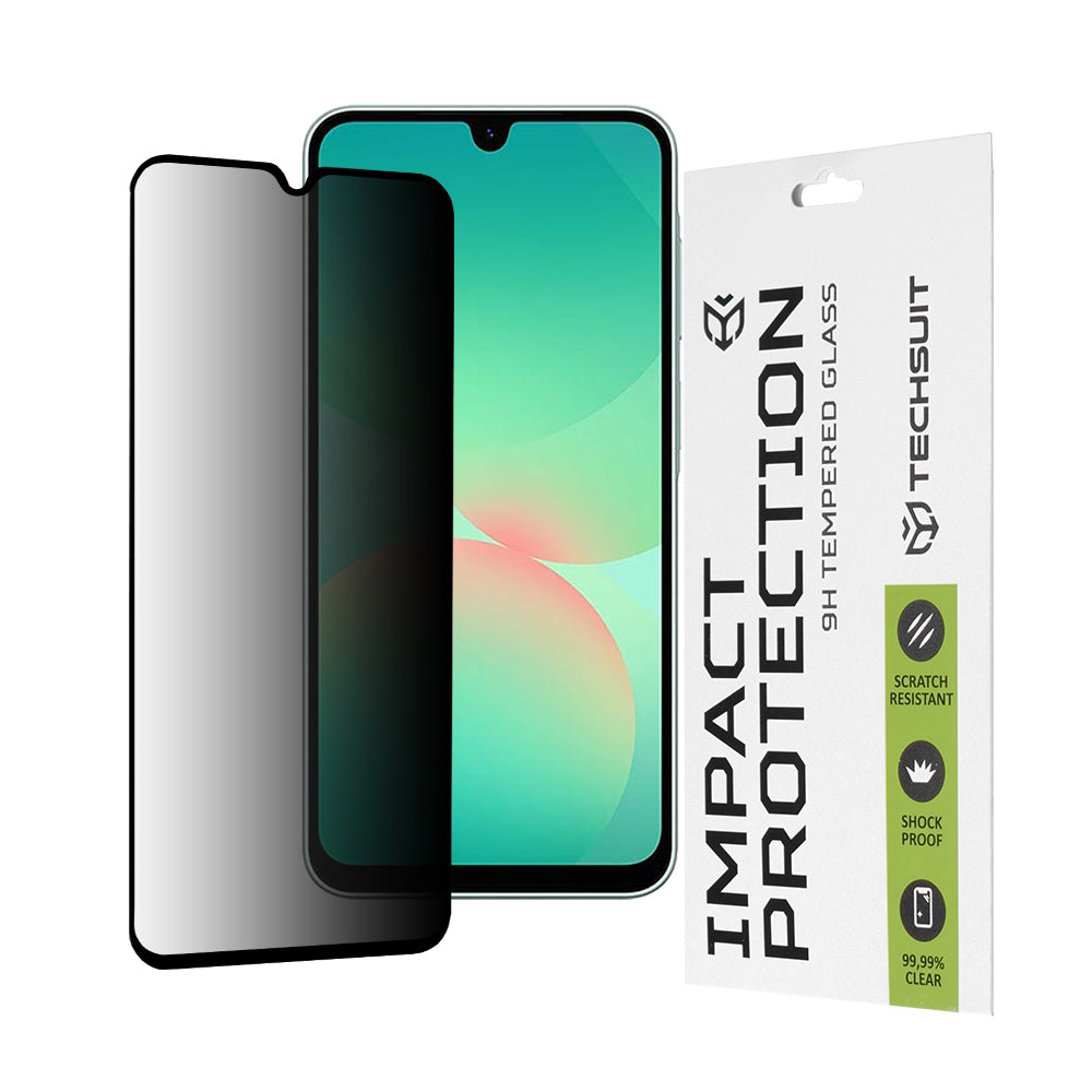 Techsuit Privacy képernyővédő fólia Samsung Galaxy A26 A266 készülékhez, edzett üveg, teljes ragasztó, 111D