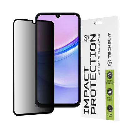 Techsuit Privacy képernyővédő fólia Samsung Galaxy M15 / A15 5G A156 / A15 A155 készülékekhez, edzett üveg, teljes ragasztó, 111D