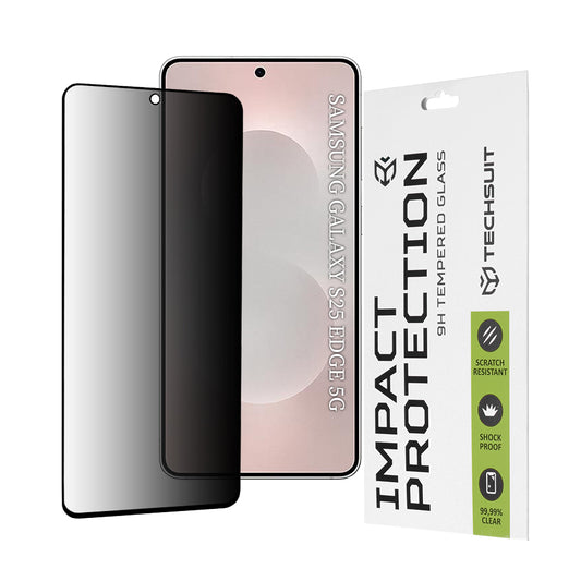 Techsuit Privacy képernyővédő fólia Samsung Galaxy S25 Edge S937 készülékhez, edzett üveg, teljes ragasztó, 111D