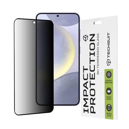 Techsuit Privacy képernyővédő fólia Samsung Galaxy S25+ S936 / S24+ S926 készülékhez, biztonsági üveg, teljes ragasztó, 111D