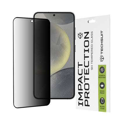Privacy Techsuit Screen Protector Film for Samsung Galaxy S25 S931 / S24 S921, Tempered Glass, Full Glue, 111D