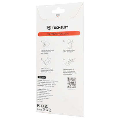 Techsuit Privacy Ecran Védőfólia Samsung Galaxy S26 Plus S947-hez, Edzett Üveg, Teljes Ragasztás, 111D