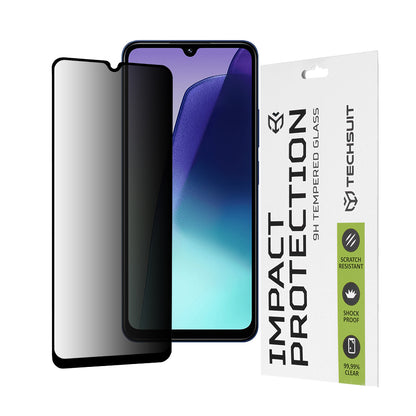 Techsuit Privacy képernyővédő fólia Xiaomi Redmi A5 4G (Regionális) / 14C / Poco C75 készülékhez, edzett üveg, teljes ragasztó, 111D