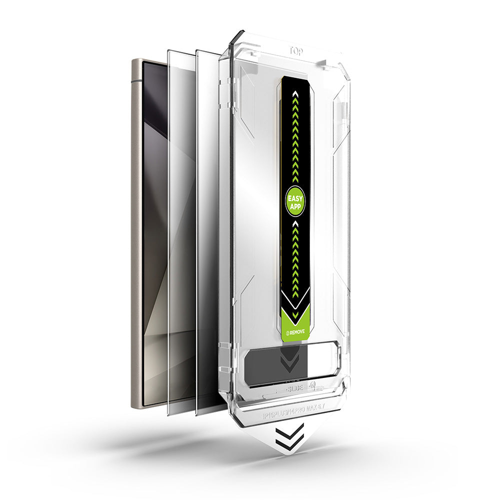 Techsuit TitanGlass CrystalHD Privacy képernyővédő fólia Samsung Galaxy S24 Ultra S928 készülékhez, Biztonságos üveg, Teljes ragasztó, 2 darabos készlet