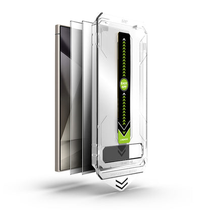 Techsuit TitanGlass CrystalHD Privacy képernyővédő fólia Samsung Galaxy S24 Ultra S928 készülékhez, Biztonságos üveg, Teljes ragasztó, 2 darabos készlet