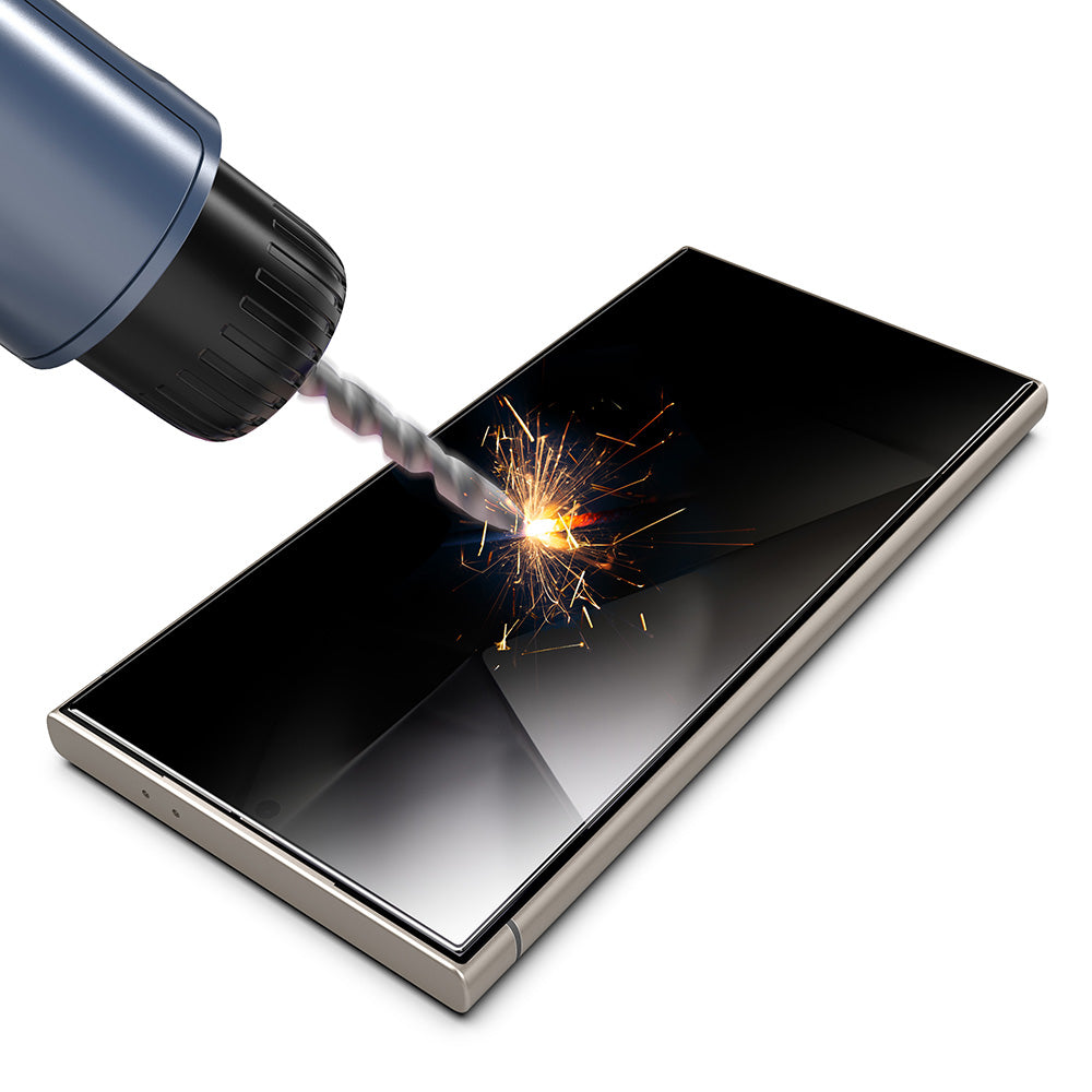 Techsuit TitanGlass CrystalHD Privacy képernyővédő fólia Samsung Galaxy S24 Ultra S928 készülékhez, Biztonságos üveg, Teljes ragasztó, 2 darabos készlet
