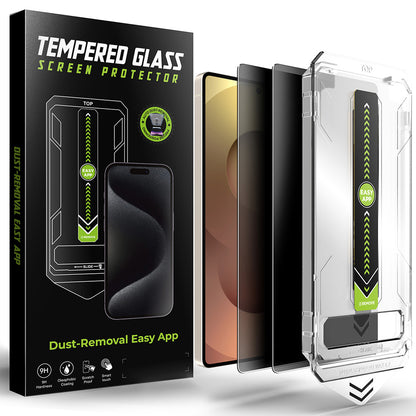 Techsuit TitanGlass CrystalHD Privacy képernyővédő fólia Samsung Galaxy S25 Ultra S938 készülékhez, edzett üveg, teljes ragasztó, 2 darabos készlet