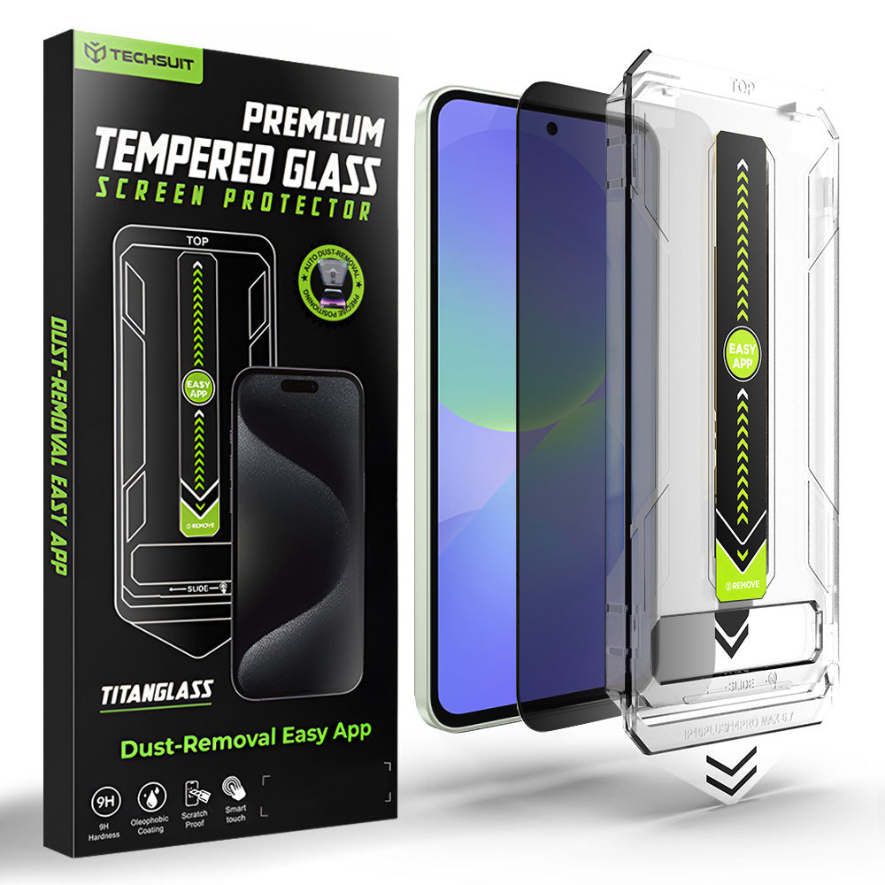 Techsuit TitanGlass CrystalHD Privacy képernyővédő fólia Samsung Galaxy A37 5G / A36 A366 készülékhez, biztonsági üveg, teljes ragasztóval