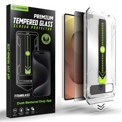 Techsuit TitanGlass CrystalHD Privacy képernyővédő fólia Samsung Galaxy S26 Ultra S948-hez, Edzett üveg, Teljes ragasztás