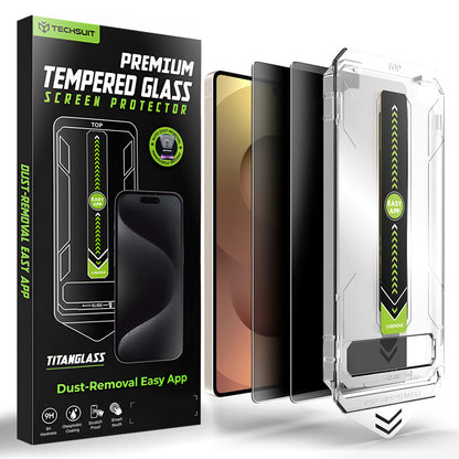 Privacy Techsuit TitanGlass CrystalHD védőfólia Samsung Galaxy S26 Ultra S948 készülékhez, Edzett üveg, Teljes ragasztás, 2 darabos készlet