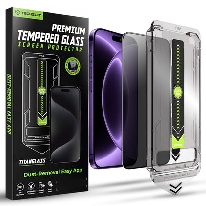 Techsuit TitanGlass képernyővédő fólia Apple iPhone 18 Pro-hoz, biztonsági üveg, teljes ragasztóval