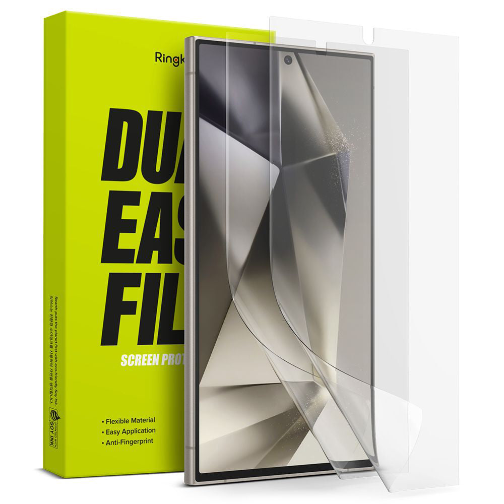 Ringke Dual Easy képernyővédő fólia Samsung Galaxy S24 Ultra S928 készülékhez, Műanyag, 2 darabos készlet