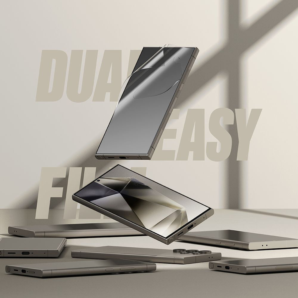 Ringke Dual Easy képernyővédő fólia Samsung Galaxy S24 Ultra S928 készülékhez, Műanyag, 2 darabos készlet