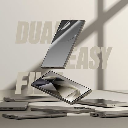 Ringke Dual Easy képernyővédő fólia Samsung Galaxy S24 Ultra S928 készülékhez, Műanyag, 2 darabos készlet
