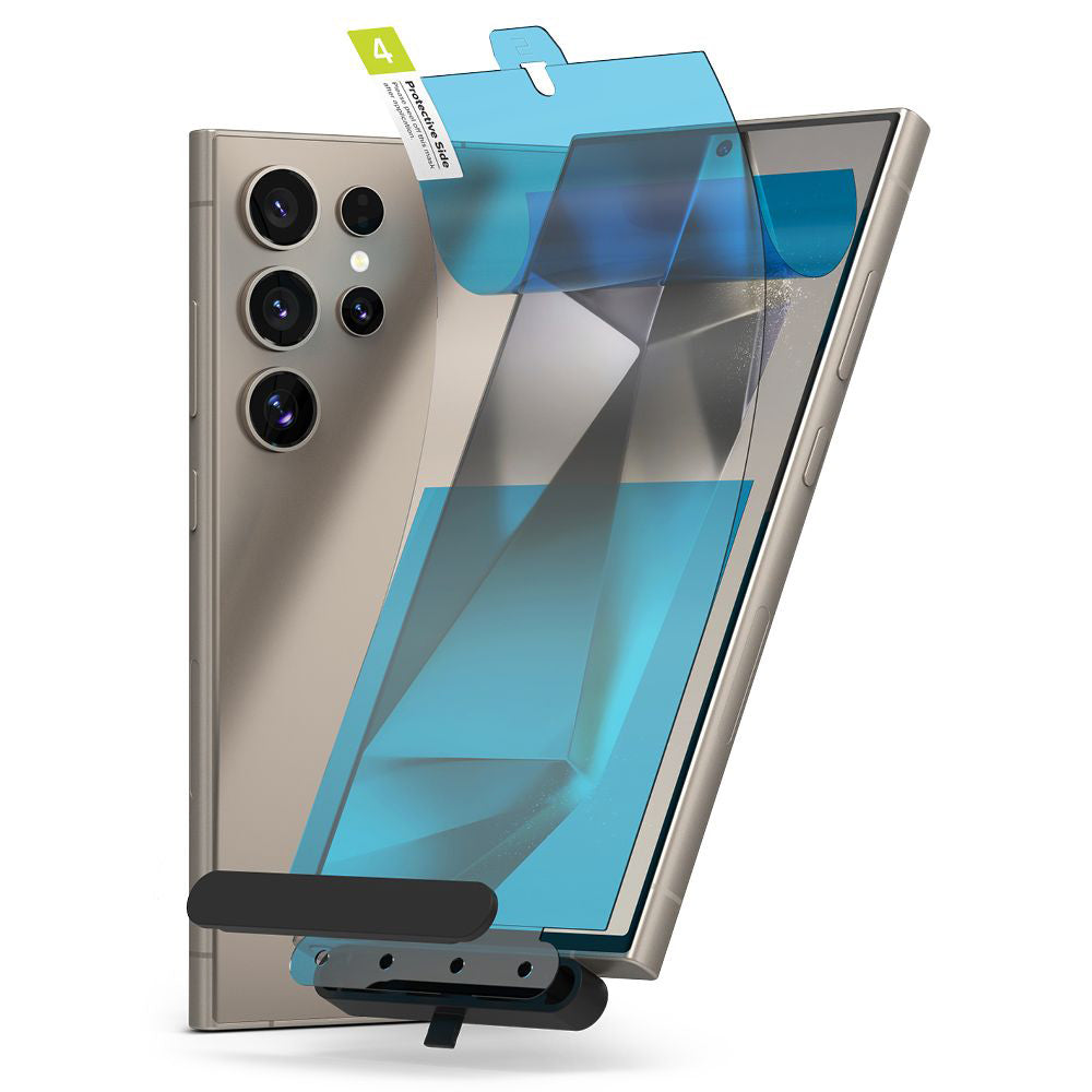 Ringke Dual Easy képernyővédő fólia Samsung Galaxy S24 Ultra S928 készülékhez, Műanyag, 2 darabos készlet