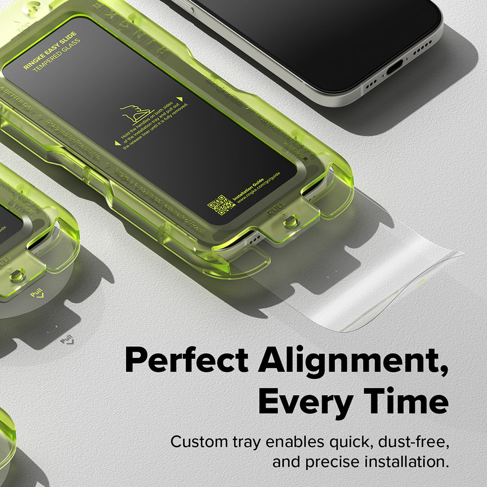 Ringke Easy Slide képernyővédő fólia Apple iPhone 17 Air készülékhez, edzett üveg, teljes ragasztó, 2 darabos készlet