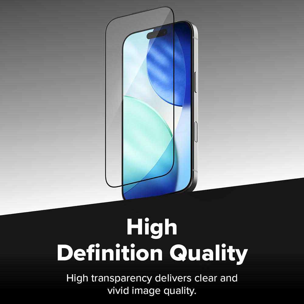 Ringke Easy Slide képernyővédő fólia Apple iPhone 17 Pro-hoz, edzett üveg, teljes ragasztó, 2 darabos készlet