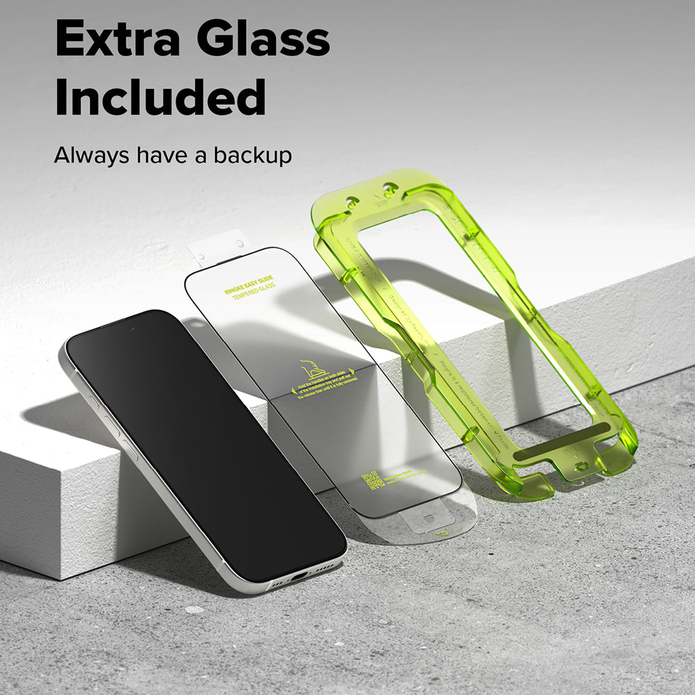 Ringke Easy Slide képernyővédő fólia Apple iPhone 17-hez, edzett üveg, teljes ragasztó, 2 darabos készlet