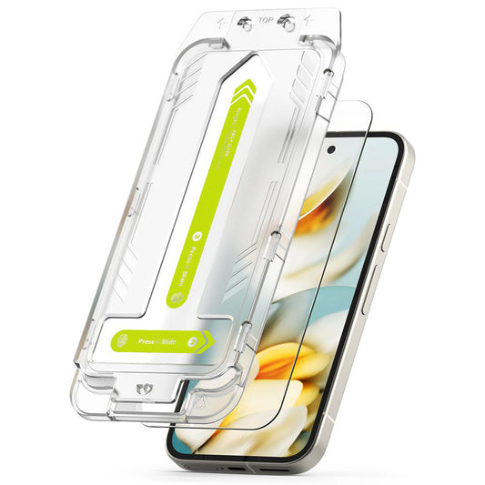 Ringke Easy Slide képernyővédő fólia Google Pixel 9a-hoz, edzett üveg, teljes ragasztó, 2 darabos készlet