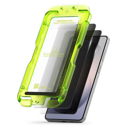 Ringke Easy Slide képernyővédő fólia Samsung Galaxy S26 Plus S947-hez, Edzett üveg, Teljes ragasztás, 2 darabos készlet, Fekete