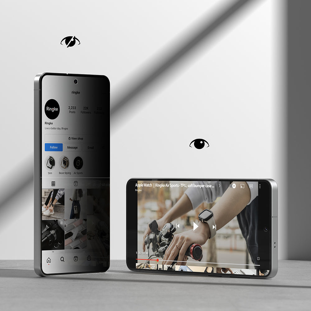 Ringke Easy Slide képernyővédő fólia Samsung Galaxy S26 Plus S947-hez, Edzett üveg, Teljes ragasztás, 2 darabos készlet, Fekete