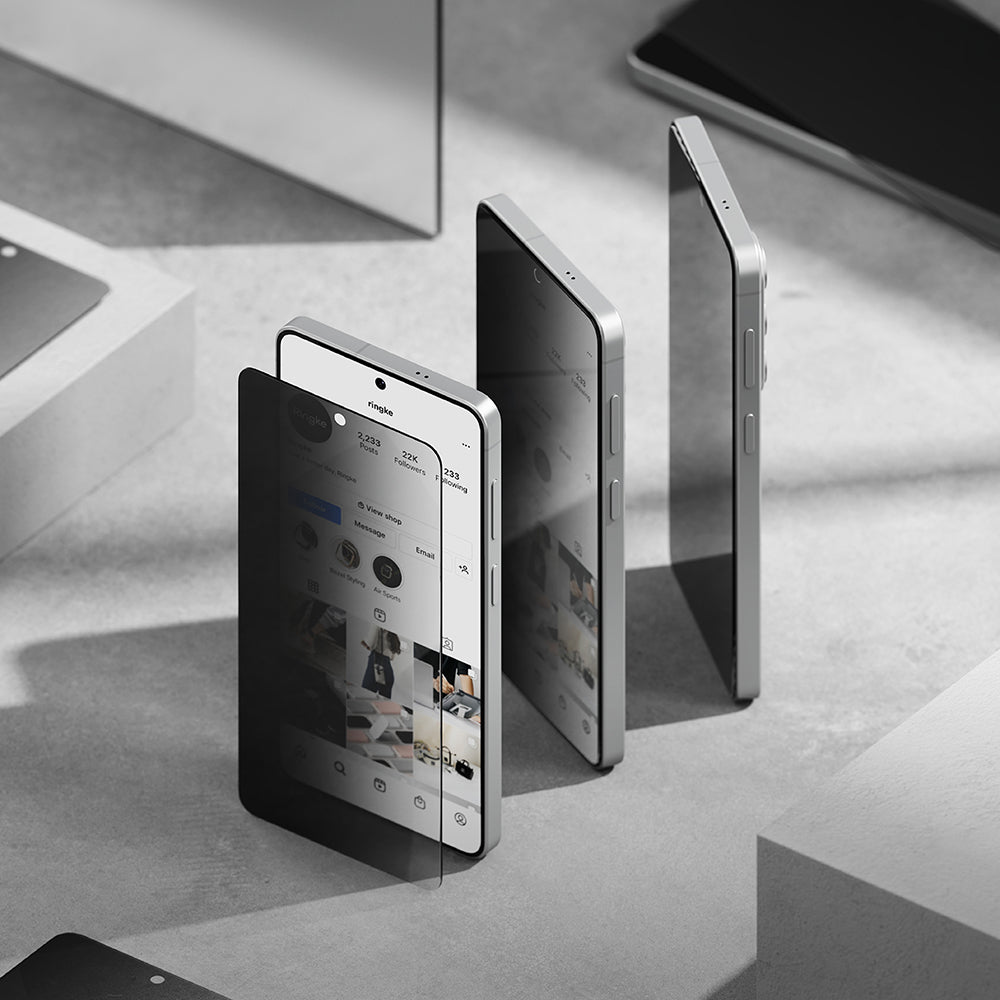 Ringke Easy Slide képernyővédő fólia Samsung Galaxy S26 Plus S947-hez, Edzett üveg, Teljes ragasztás, 2 darabos készlet, Fekete