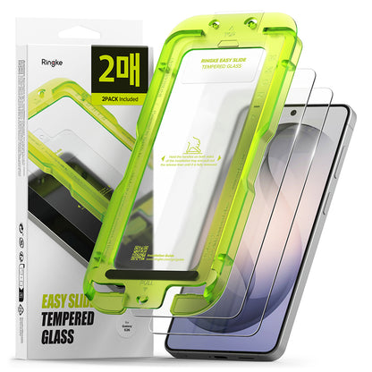 Ringke Easy Slide képernyővédő fólia Samsung Galaxy S26 S942-hez, Edzett üveg, Teljes ragasztás, 2 darabos készlet
