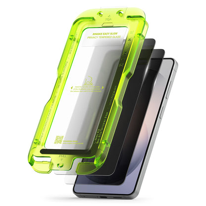Ringke Easy Slide képernyővédő fólia Samsung Galaxy S26-hoz, Edzett üveg, Teljes ragasztás, 2 darabos készlet, Fekete