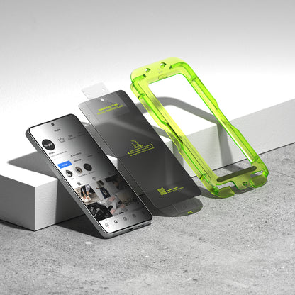 Ringke Easy Slide képernyővédő fólia Samsung Galaxy S26-hoz, Edzett üveg, Teljes ragasztás, 2 darabos készlet, Fekete