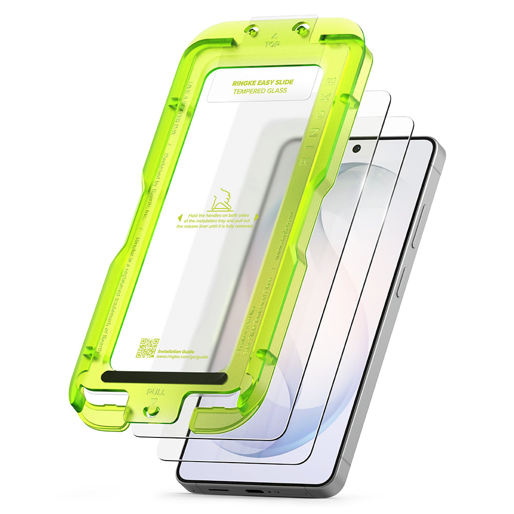 Ringke Easy Slide képernyővédő fólia Samsung Galaxy S26 Ultra S948-hoz, Edzett üveg, Teljes ragasztás, 2 darabos készlet