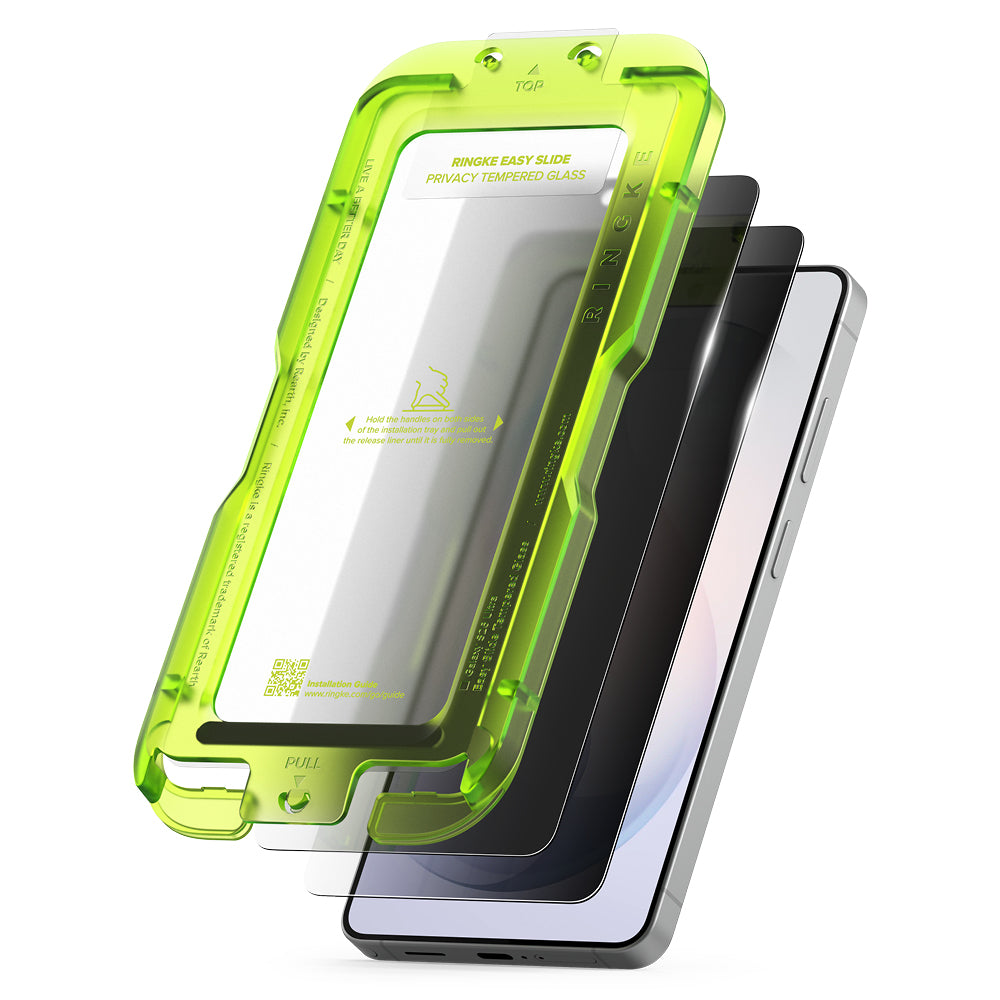 Ringke Easy Slide képernyővédő fólia Samsung Galaxy S26 Ultra S948-hoz, Edzett üveg, Teljes ragasztás, 2 darabos készlet, Fekete