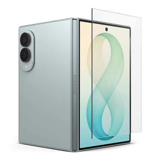 Ringke Easy Slide Külső Képernyővédő fólia Samsung Galaxy Z Fold8 F971-hez, Edzett Üveg, Teljes Ragasztó, 2 darabos készlet