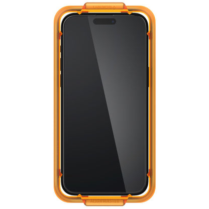 Spigen GlastR Align Master képernyővédő fólia Apple iPhone 15 Plus-hoz, Edzett üveg, Teljes ragasztás, 2 darabos készlet, Fekete AGL06886