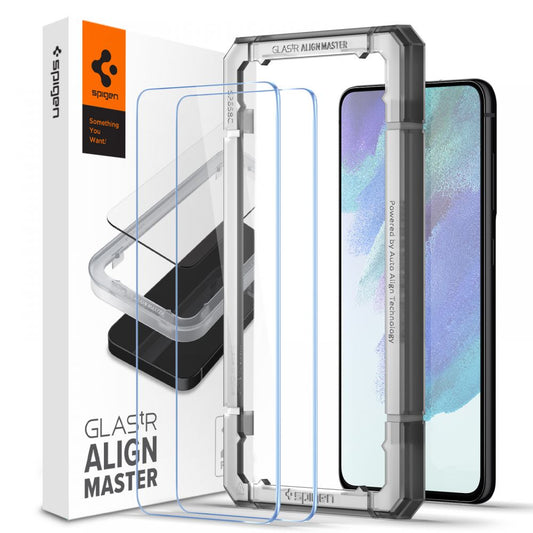 Spigen GlastR Align Master képernyővédő fólia Samsung Galaxy S21 FE 5G G990-hez, Edzett üveg, Teljes ragasztás, 2 darabos készlet AGL03088