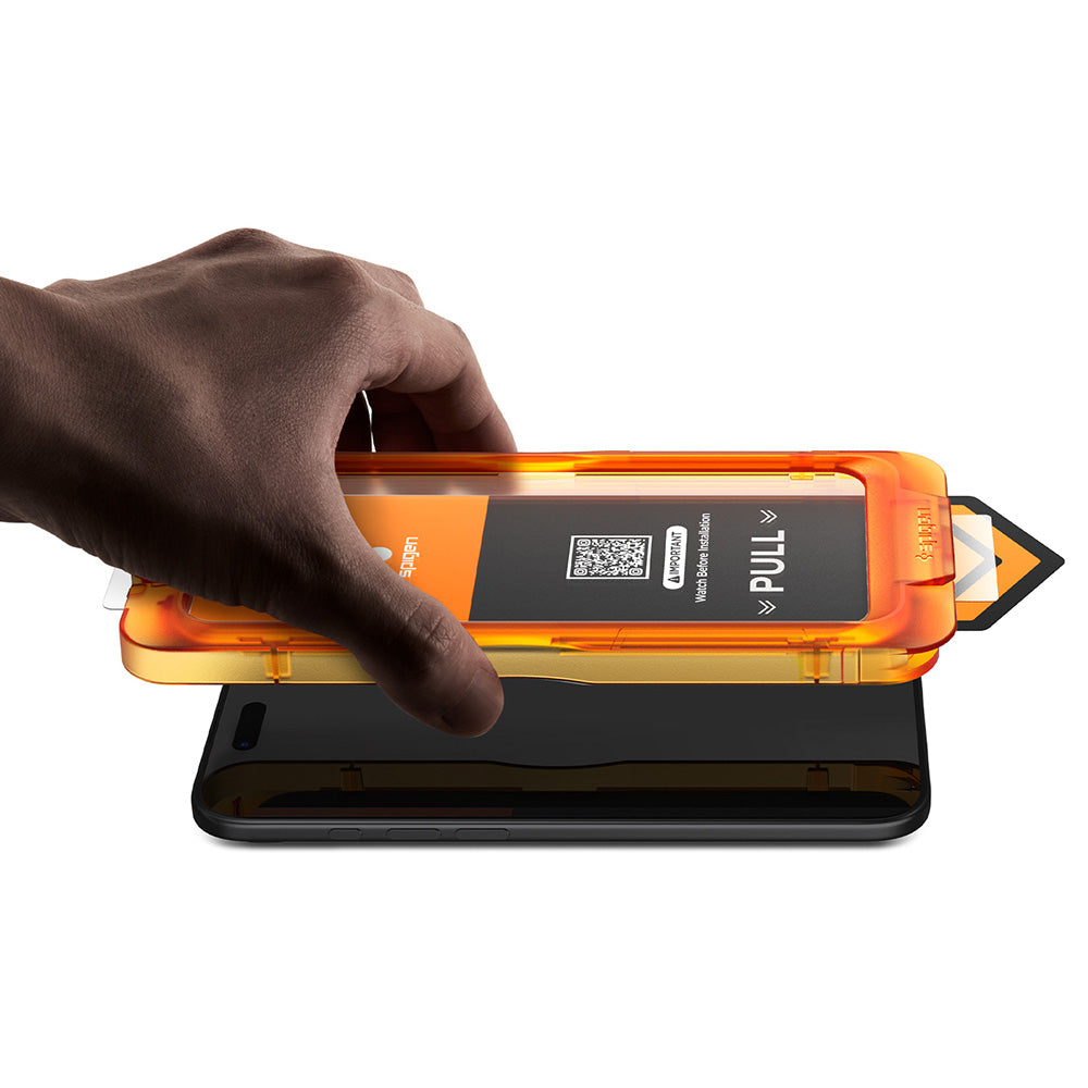 Spigen GlastR AlignMaster S képernyővédő fólia Apple iPhone 18 Pro / 17 Pro készülékhez, edzett üveg, teljes ragasztó, 2 darabos készlet AGL10105
