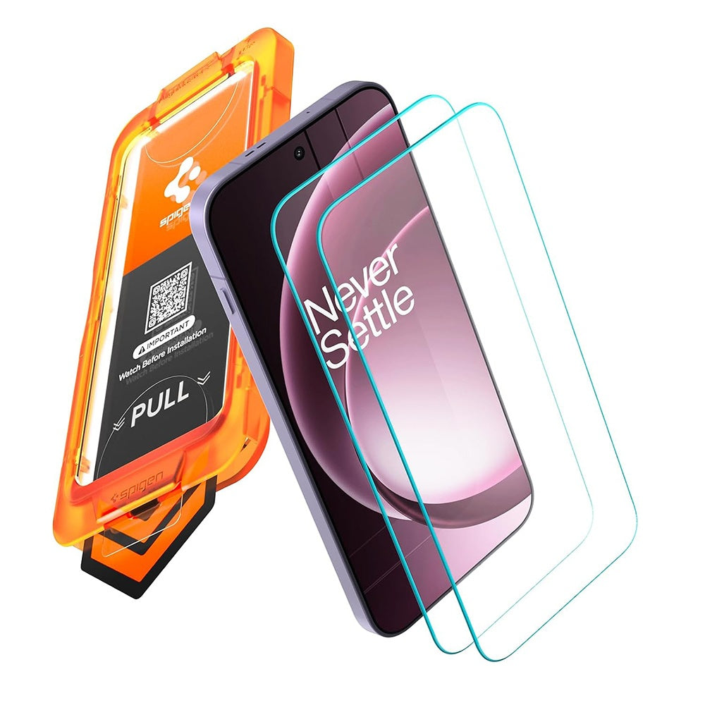 Spigen GlastR AlignMaster S képernyővédő fólia OnePlus 15-höz, edzett üveg, teljes ragasztó, 2 darabos készlet AGL11333