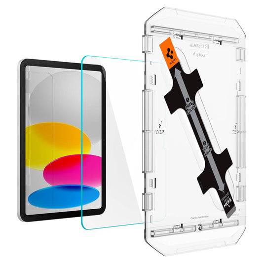 Spigen GlastR EZ FIT képernyővédő fólia Apple iPad (2025) / (2022) készülékhez, edzett üveg, teljes ragasztó AGL05554