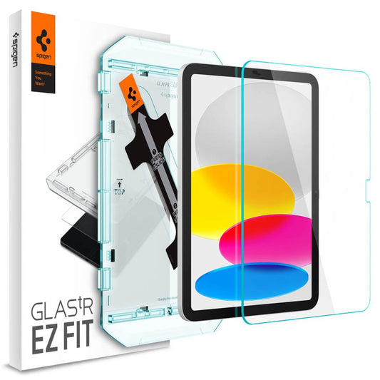 Spigen GlastR EZ FIT képernyővédő fólia Apple iPad (2025) / (2022) készülékhez, edzett üveg, teljes ragasztó AGL05554