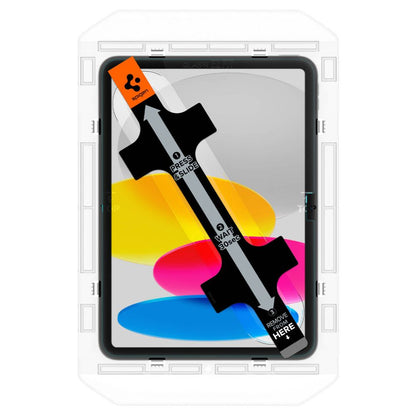 Spigen GlastR EZ FIT képernyővédő fólia Apple iPad (2025) / (2022) készülékhez, edzett üveg, teljes ragasztó AGL05554