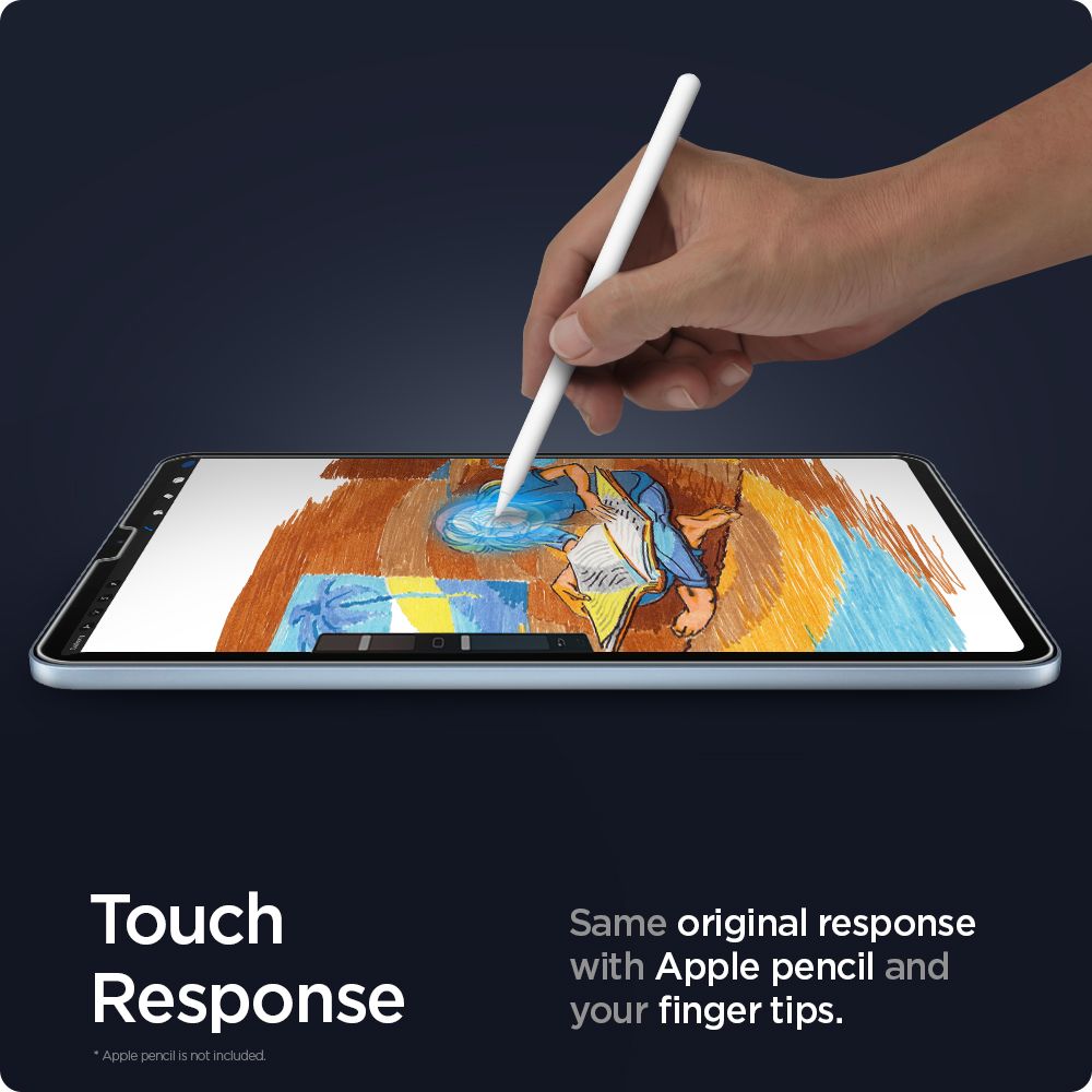 Spigen GlastR EZ FIT képernyővédő fólia Apple iPad Air (2022) / Pro 11 (2021) / Air (2020) készülékekhez, Edzett üveg, Teljes ragasztás AGL02065